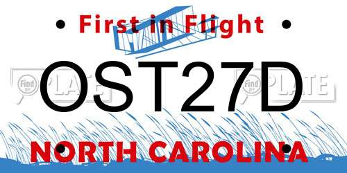 OST27D North Carolina License Plate
