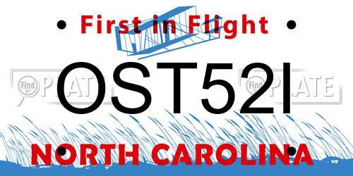 OST52I North Carolina License Plate