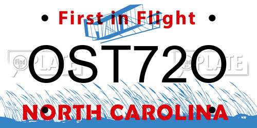 OST72O North Carolina License Plate