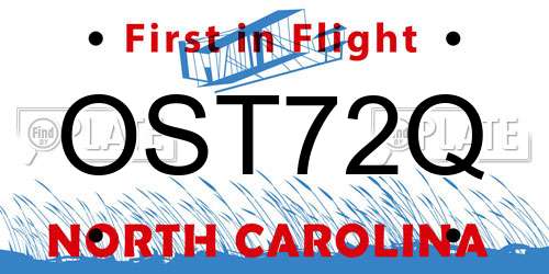OST72Q North Carolina License Plate
