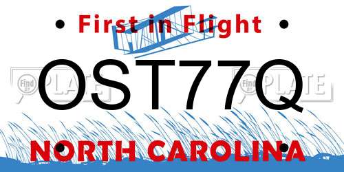 OST77Q North Carolina License Plate