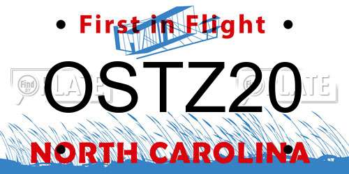 OSTZ20 North Carolina License Plate