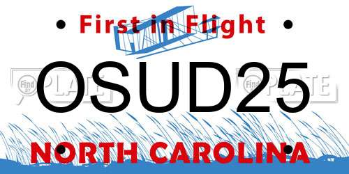 OSUD25 North Carolina License Plate