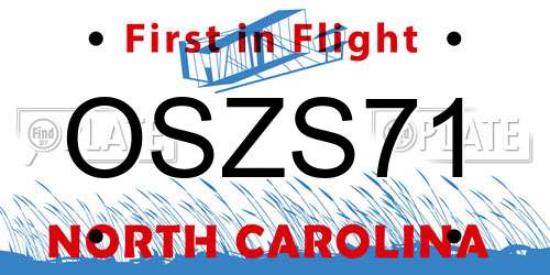 OSZS71 North Carolina License Plate