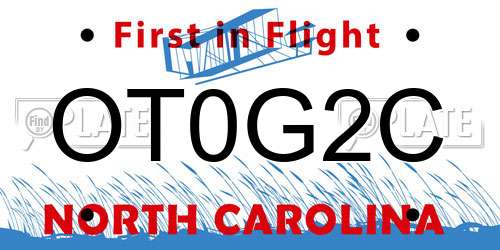 OT0G2C North Carolina License Plate