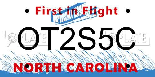OT2S5C North Carolina License Plate