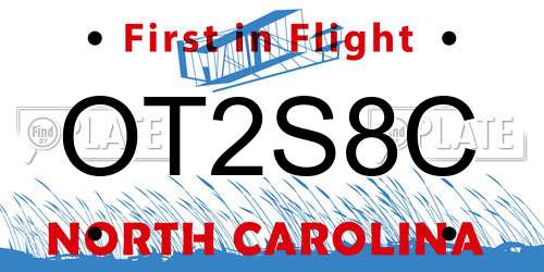 OT2S8C North Carolina License Plate