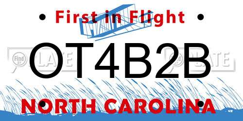 OT4B2B North Carolina License Plate