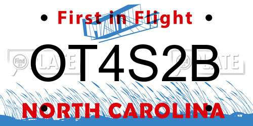 OT4S2B North Carolina License Plate