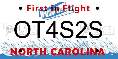 OT4S2S North Carolina License Plate