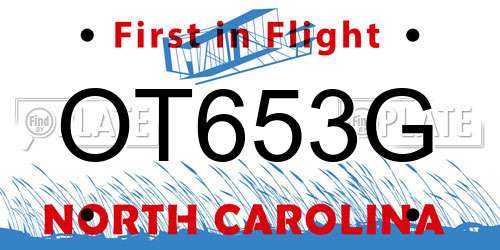OT653G North Carolina License Plate