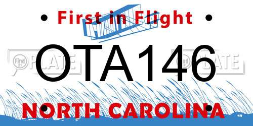OTA146 North Carolina License Plate
