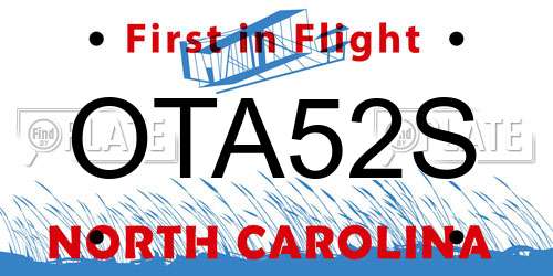 OTA52S North Carolina License Plate