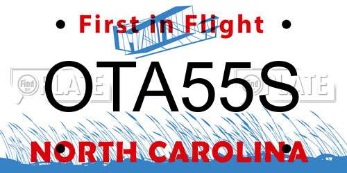OTA55S North Carolina License Plate