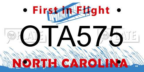 OTA575 North Carolina License Plate