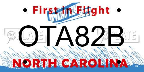 OTA82B North Carolina License Plate