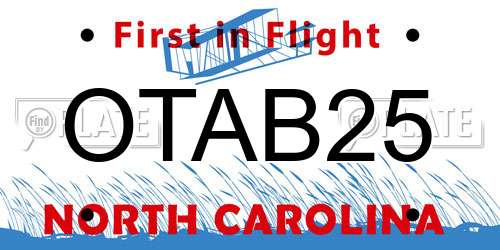 OTAB25 North Carolina License Plate