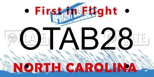 OTAB28 North Carolina License Plate