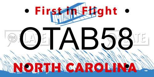 OTAB58 North Carolina License Plate