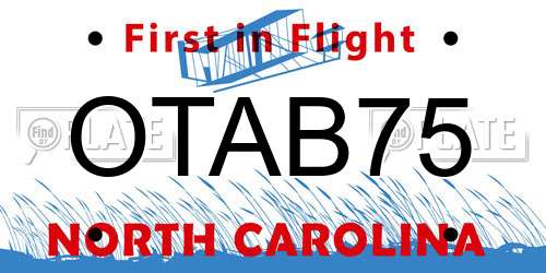 OTAB75 North Carolina License Plate