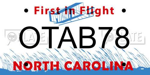 OTAB78 North Carolina License Plate