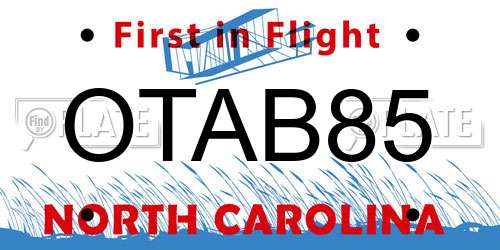 OTAB85 North Carolina License Plate