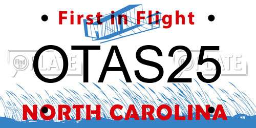 OTAS25 North Carolina License Plate