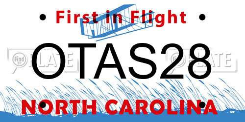 OTAS28 North Carolina License Plate