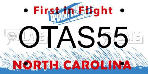 OTAS55 North Carolina License Plate