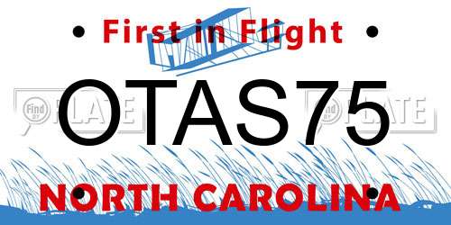OTAS75 North Carolina License Plate