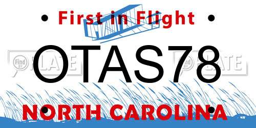 OTAS78 North Carolina License Plate