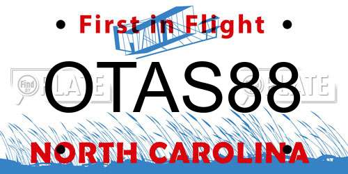 OTAS88 North Carolina License Plate