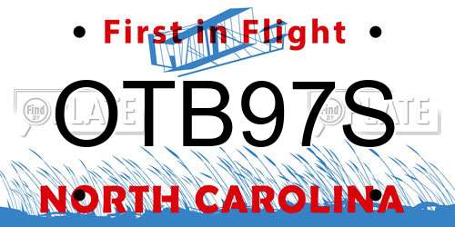 OTB97S North Carolina License Plate