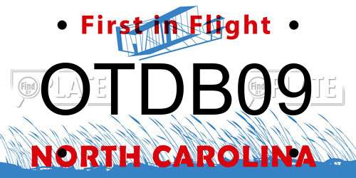 OTDB09 North Carolina License Plate