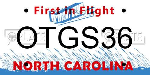 OTGS36 North Carolina License Plate