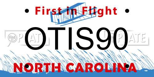 OTIS90 North Carolina License Plate