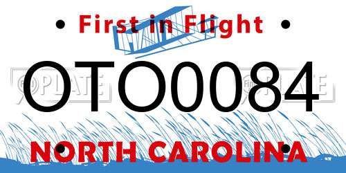 OTO0084 North Carolina License Plate