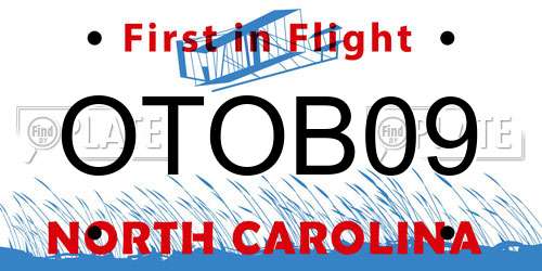 OTOB09 North Carolina License Plate