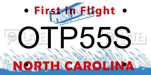 OTP55S North Carolina License Plate