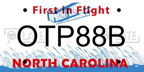 OTP88B North Carolina License Plate