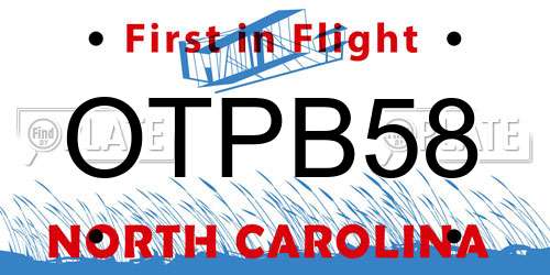 OTPB58 North Carolina License Plate