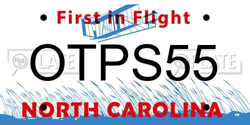 OTPS55 North Carolina License Plate