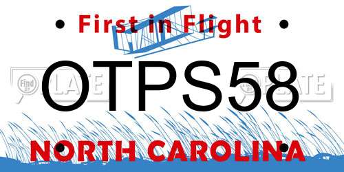 OTPS58 North Carolina License Plate