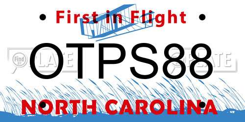 OTPS88 North Carolina License Plate