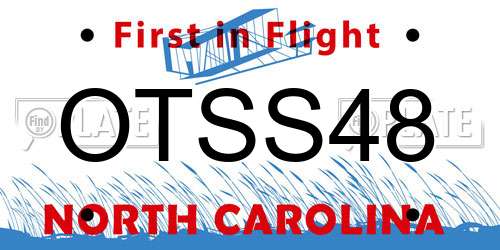 OTSS48 North Carolina License Plate