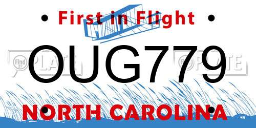 OUG779 North Carolina License Plate