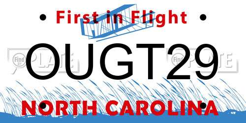 OUGT29 North Carolina License Plate