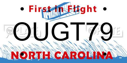 OUGT79 North Carolina License Plate