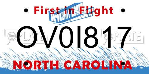 OV0I817 North Carolina License Plate