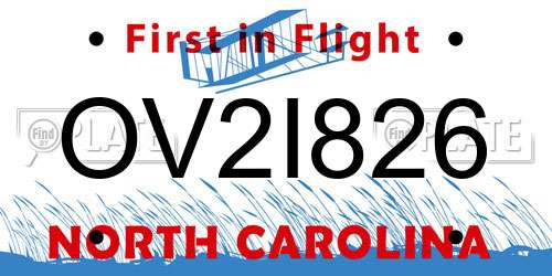 OV2I826 North Carolina License Plate